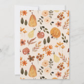 私たちの小さなパンプキン 秋の赤ちゃん 1歳の誕生日 招待状 (裏面)