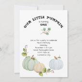 私たちの小さなパンプキン　1歳の誕生日にお招きします 招待状 (正面)