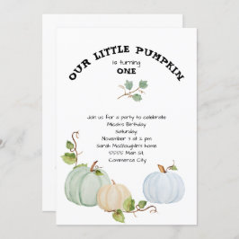 私たちの小さなパンプキン　1歳の誕生日にお招きします 招待状
