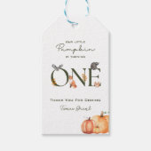 私たちの小さなパンプキン 1歳の誕生日感謝の気持ちのギフトタグ ギフトタグ (正面)