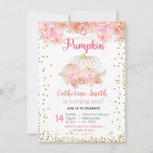 私たちの小さなパンプキン 1歳の誕生日招待状 招待状 (正面)