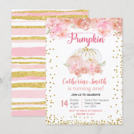 私たちの小さなパンプキン 1歳の誕生日招待状 招待状