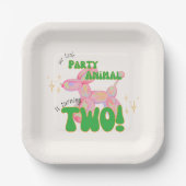 私たちの小さなパーティーバルーン動物の第2の誕生日 ペーパープレート (正面)