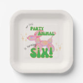私たちの小さなパーティーバルーン動物6誕生日 ペーパープレート (正面)