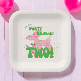私たちの小さなパーティー動物の2歳の誕生日 ペーパープレート