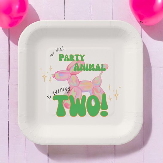 私たちの小さなパーティー動物の2歳の誕生日 ペーパープレート