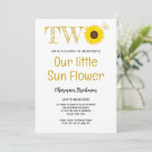 私たちの小さなヒマワリ2番目の誕生日パーティー 招待状 (スタンド正面)