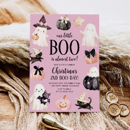 私たちの小さなブゥのハロウィン2歳の誕生日パーティー 招待状