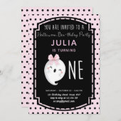 私たちの小さなブガールファースト誕生日 招待状 (正面/裏面)