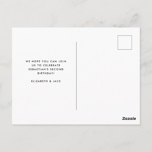 私たちの小さなブハロウィーン誕生日パーティーの招待 ポストカード (裏面)