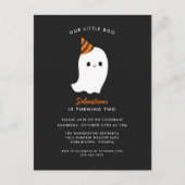 私たちの小さなブハロウィーン誕生日パーティーの招待 ポストカード (正面)