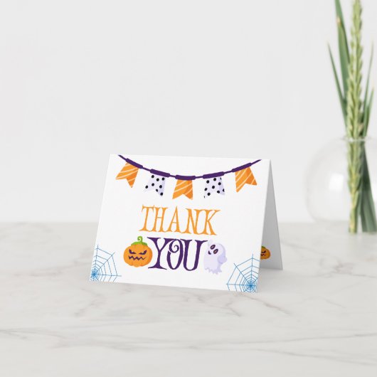 私たちの小さなブハロウィーン1st誕生日ありがとう サンキューカード (正面)