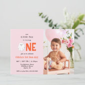 私たちの小さなブハロウィーン1st誕生日の写真 招待状 (スタンド正面)