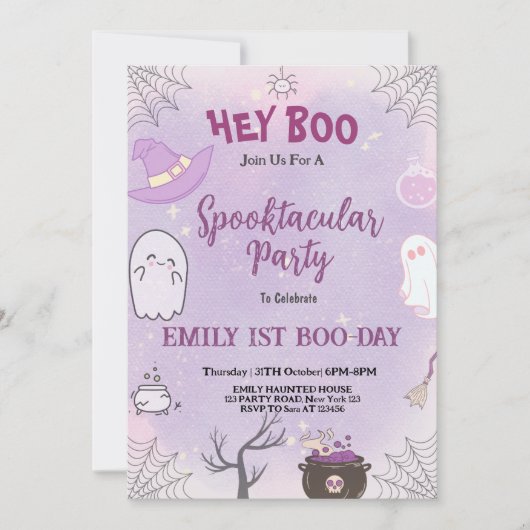 私たちの小さなブハロウィーン1st誕生日招待状 招待状 (正面)