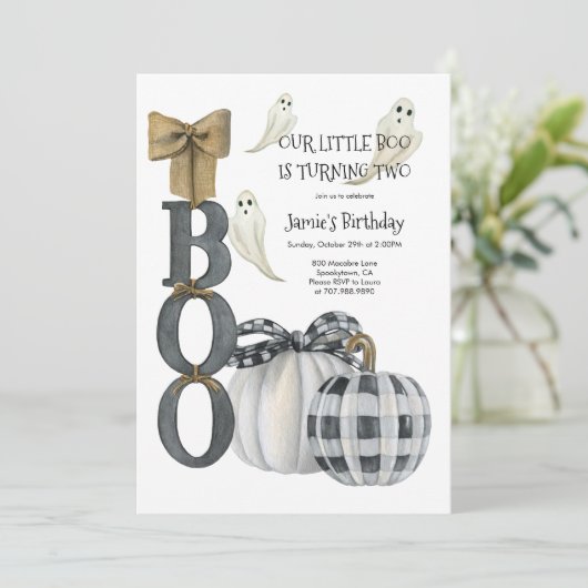 私たちの小さなブハロウィーン2回目の誕生日 招待状 (スタンド正面)