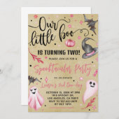 私たちの小さなブハロウィーン2回目の誕生日 招待状 (正面/裏面)