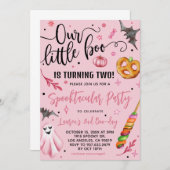 私たちの小さなブハロウィーン2回目の誕生日 招待状 (正面/裏面)