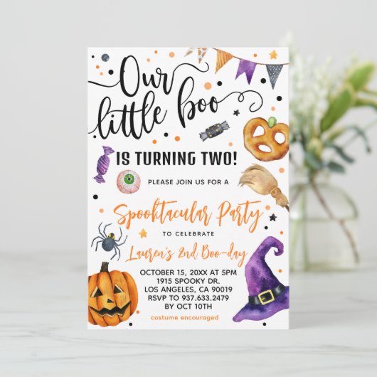 私たちの小さなブハロウィーン2回目の誕生日 招待状 (スタンド正面)