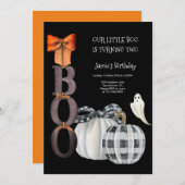 私たちの小さなブハロウィーン2回目の誕生日 招待状 (正面/裏面)