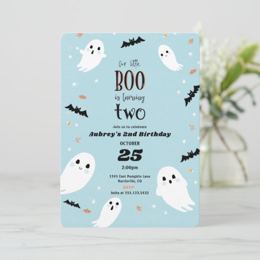 私たちの小さなブハロウィーン2nd誕生日招待状 招待状 (スタンド正面)