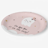 私たちの小さなブピンクの赤ちゃんシャワープレートかわいい幽霊 ペーパープレート (アングル)