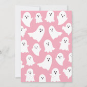 私たちの小さなブピンクハロウィーン女の子1st誕生日 招待状 (裏面)