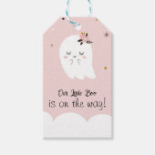 私たちの小さなブピンクベビーシャワー幽霊ラベル ギフトタグ (正面)