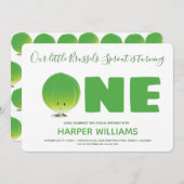 私たちの小さなブリュッセルスプラウトは1つの誕生日を回している 招待状 (正面/裏面)