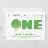 私たちの小さなブリュッセルスプラウトは1つの誕生日を回している 招待状 (正面)