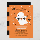 私たちの小さなブーかわいいキッドハロウィーン第2誕生日 招待状 (正面/裏面)