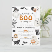 私たちの小さなブーかわいいハロウィーン幽霊2nd誕生日 招待状 (スタンド正面)