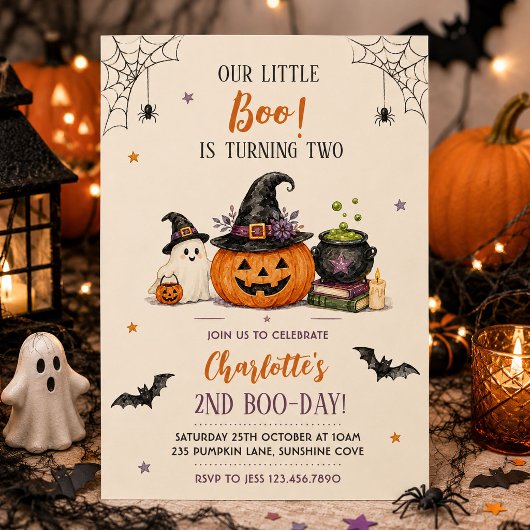 私たちの小さなブーがハロウィンに2歳の誕生日を迎える ハロウィン2歳の誕生日 招待状
