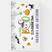 私たちの小さなブーが二つの誕生日の旗 横断幕 (縦)