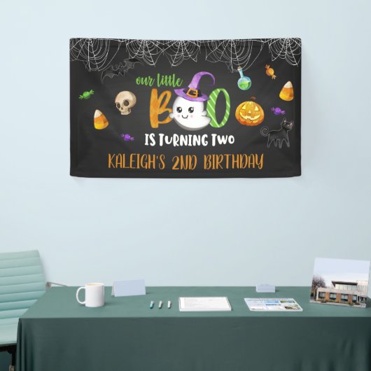 私たちの小さなブーが2つの誕生日バナー – BL 横断幕 (トレードショー)