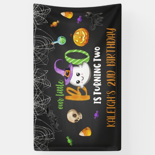 私たちの小さなブーが2つの誕生日バナー – BL 横断幕 (縦)