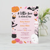 私たちの小さなブーちゃんがもうすぐ生まれる！ベイビーシャワー 招待状 (スタンド正面)