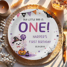 私たちの小さなブーのハロウィン誕生日 ペーパープレート