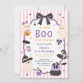 私たちの小さなブーのハロウィン2歳の誕生日パーティー 招待状 (正面)
