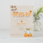 私たちの小さなブーはほとんどデューベビーシャワー招待状 招待状 (スタンド正面)