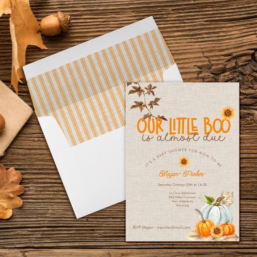 私たちの小さなブーはほとんどデューベビーシャワー招待状 招待状