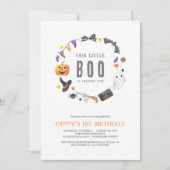 私たちの小さなブーは1回、子供たち1歳の誕生日を回している 招待状 (正面)