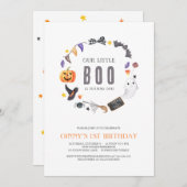 私たちの小さなブーは1回、子供たち1歳の誕生日を回している 招待状 (正面/裏面)