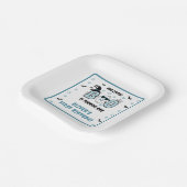 私たちの小さなブーは、1つの青い1歳の誕生日を回している ペーパープレート (傾斜あり)