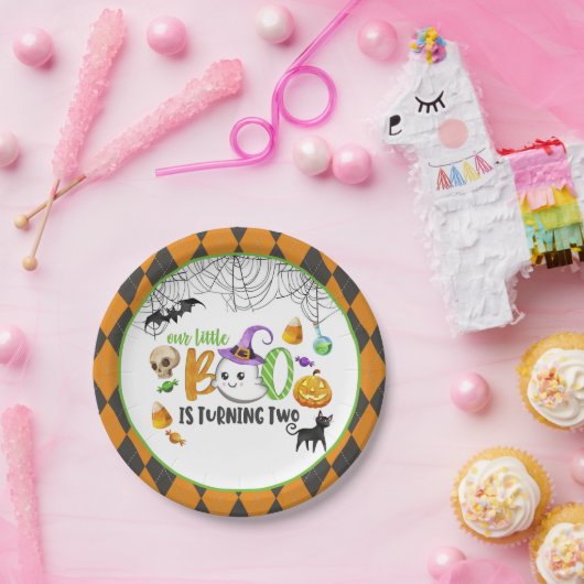 私たちの小さなブーは、2つの誕生日パーティーを回している(2) ペーパープレート (パーティー)