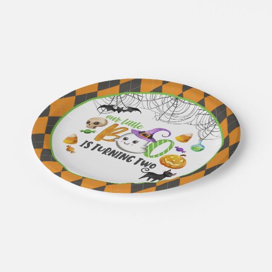 私たちの小さなブーは、2つの誕生日パーティーを回している(2) ペーパープレート (アングル)