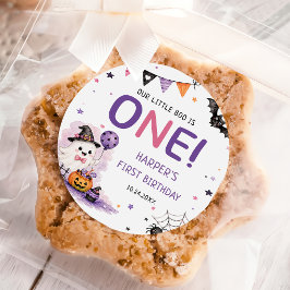 私たちの小さなブーハロウィンバースデーステッカー ラウンドシール