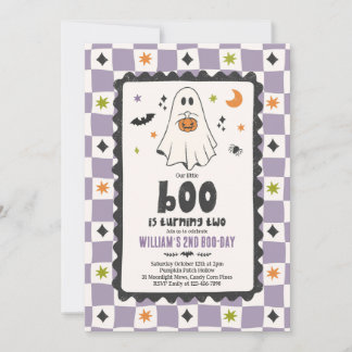 私たちの小さなブーハロウィンボーイ幽霊2歳の誕生日 招待状