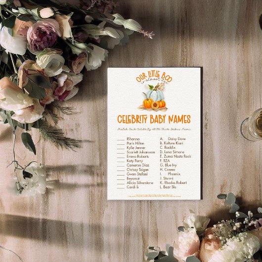 私たちの小さなブーブベイビーシャワー有名人ベビーゲーム エンクロージャーカード