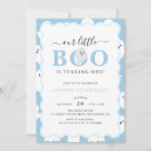 私たちの小さなブーブルーハロウィンボーイ1st誕生日 招待状 (正面)