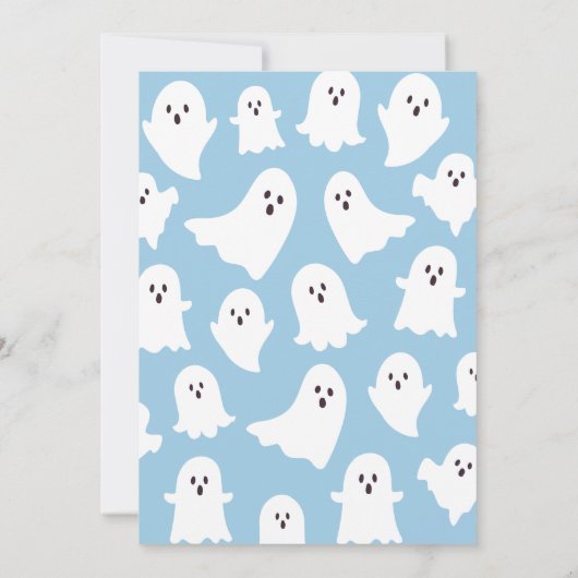 私たちの小さなブーブルーハロウィンボーイ1st誕生日 招待状 (裏面)